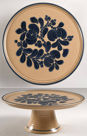 Folk Art 10" Diameter Pedestal Cake Stand
