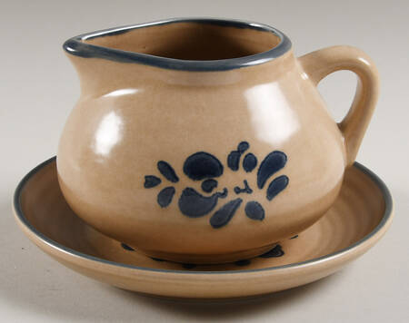 Folk Art Gravy Boat & Underplate