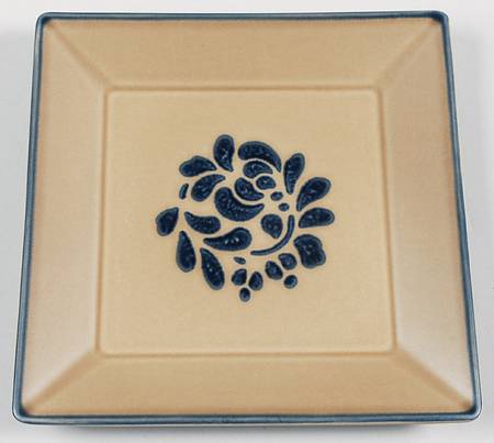 Folk Art 8" Square Buffet Plate