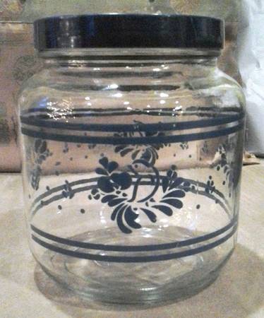 Folk Art 6" Glassware Storage Jar & Lid
