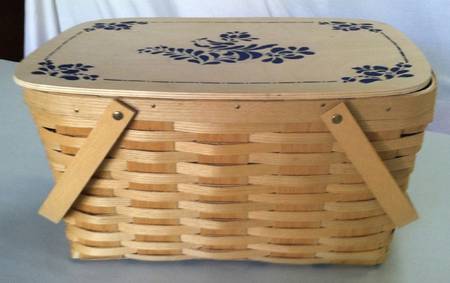 Folk Art Picnic Basket