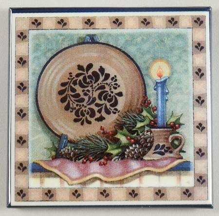 Folk Art Square Magnet