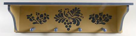 Folk Art Wood Peg Shelf