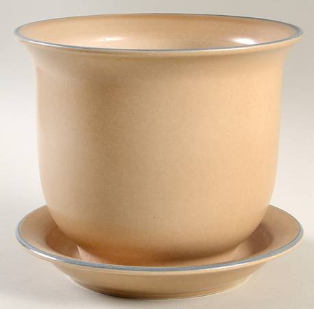 Folk Art Large Flower Pot & Underplate