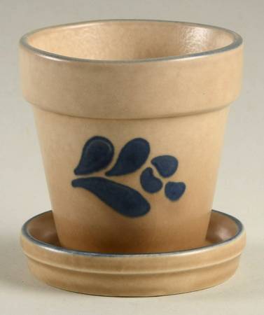 Folk Art 3" Flower Pot & Underplate