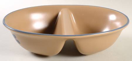 Folk Art 10" Oval Divided Vegetable Bowl