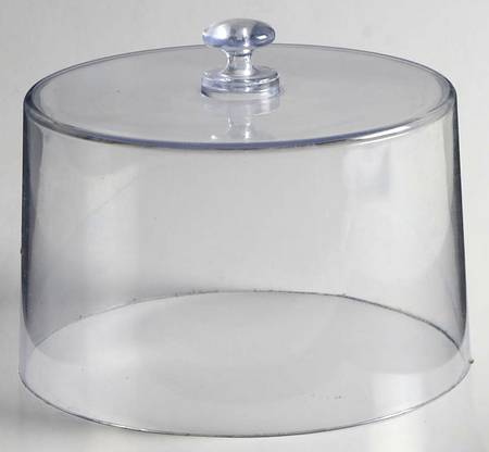 Folk Art Plastic Dome for Cheese Dish w/Ceramic Base