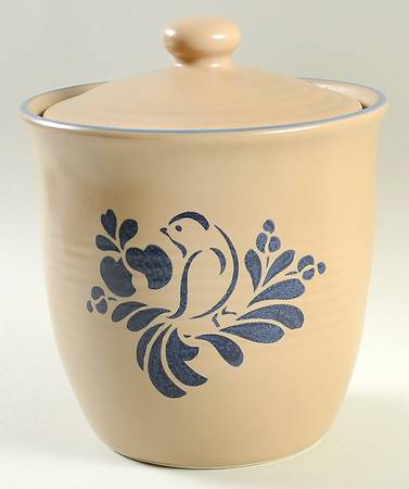 Folk Art Medium Canister & Lid