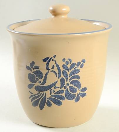 Folk Art Large Canister & Lid