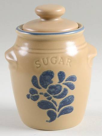 Folk Art Sugar Bowl & Lid