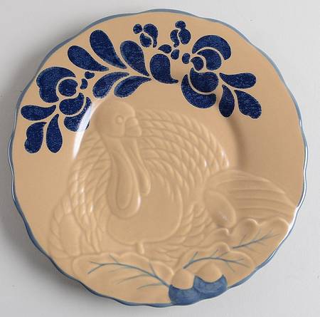 Folk Art Turkey Embossed Buffet Plate