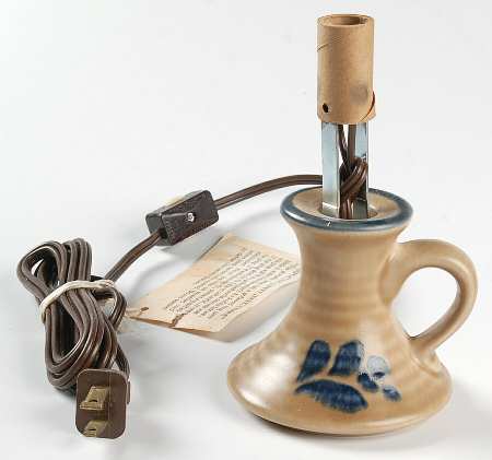 Folk Art Candle Lamp No Shade