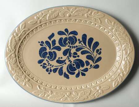 Folk Art 18" Embossed Oval Serving Platter