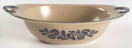 Folk Art 11" Nesting Handled Oval Serving Bowl