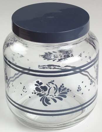 Folk Art 6" Storage Jar & Lid