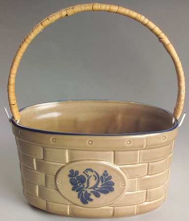 Folk Art Medium Basket with Handle