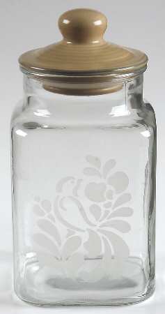 Folk Art 7" Glassware Storage Jar & Lid by Pfaltzgraff