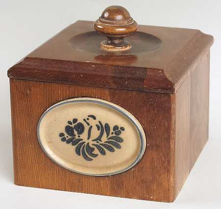 Folk Art Small Wood Canister & Lid