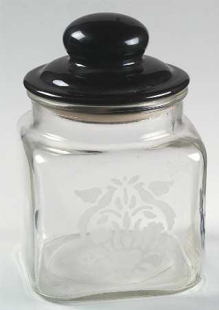 Folk Art 5" Glassware Storage Jar & Lid
