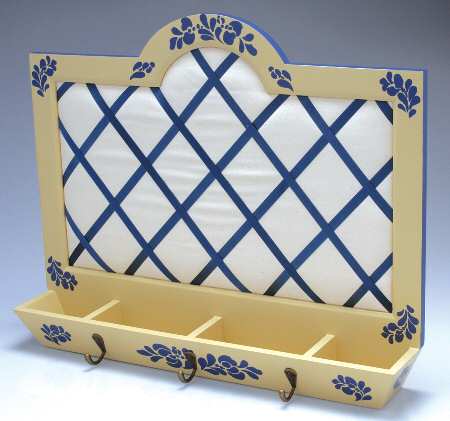 Folk Art Bulletin Board-Cloth & Wood