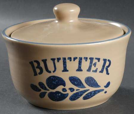 Folk Art Butter Tub & Lid