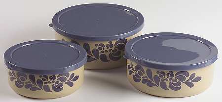 Folk Art 3 Pc Metal Bowl W/Plastclid (5 3/4",6 5/8",7 1/4")