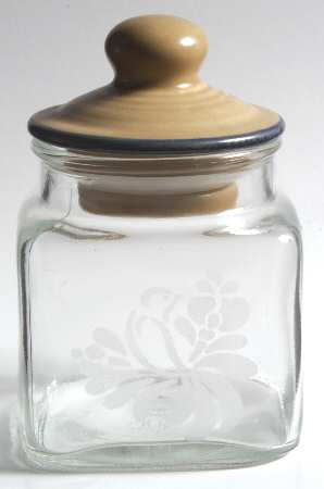 Folk Art 4" Glassware Storage Jar & Lid by Pfaltzgraff