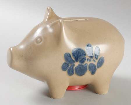Folk Art Piggy Bank by Pfaltzgraff