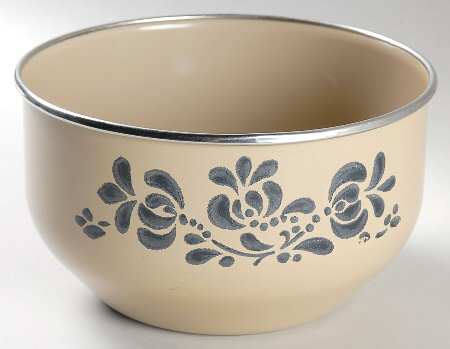 Folk Art 6 7/8" Metal Bowl
