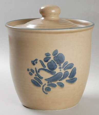 Folk Art Small Canister & Lid