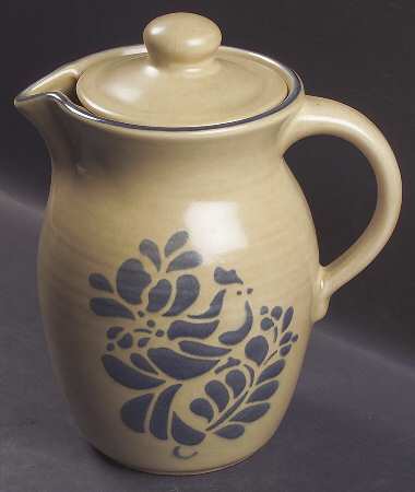Folk Art China Beverage Server & Lid