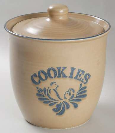 Folk Art Cookie Jar & Lid