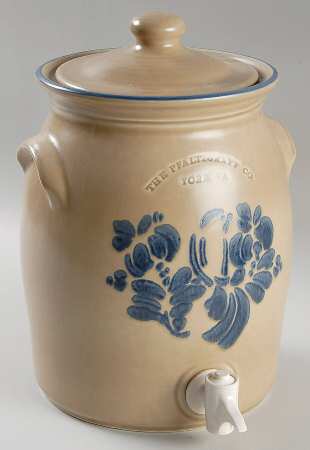 Folk Art Beverage Crock & Lid