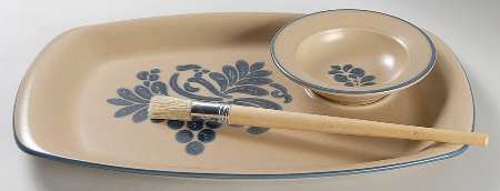 Folk Art 3-Piece Barbeque (Plate, Bowl and Brush)