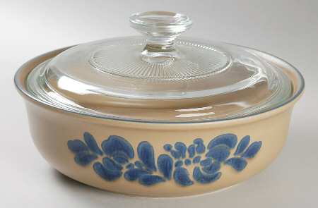 Folk Art 1 Qt Round Covered Casserole