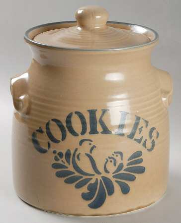 Folk Art Cookie Jar & Lid