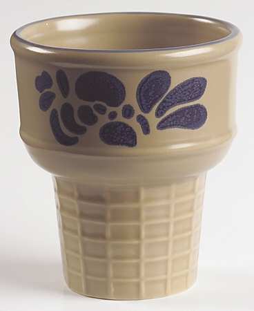 Folk Art Dish-Ice Cream Cone Shaped
