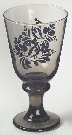 Folk Art Glassware Goblet (New Shape) by Pfaltzgraff