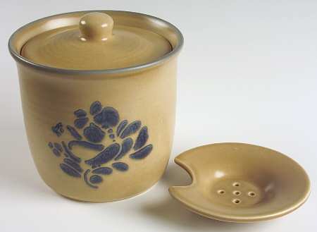 Folk Art Drip Jar w/ Lid & Strainer