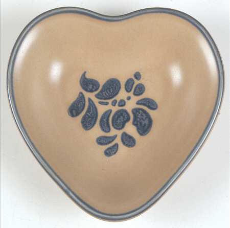 Folk Art Heart Shaped Dish