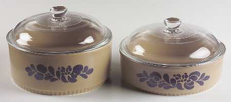 Folk Art 4 Pc Bakeware Set (2 Bakers & Lids)