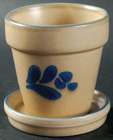 Folk Art 3" Flower Pot & Underplate
