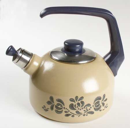 Folk Art Metal Kettle & Lid