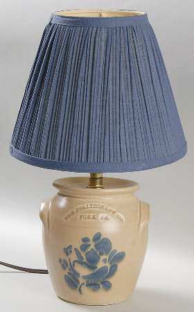 Folk Art Crock Accent Lamp & Shade