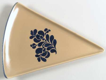 Folk Art Triangular Shape Slice Plate