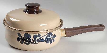 Folk Art 1.5 Quart Metal Covered Saucepan