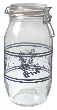 Folk Art Extra Large Glassware Storage Jar & Lid