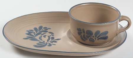 Folk Art Snack Plate & Cup Set