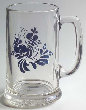 Folk Art Glassware Tankard