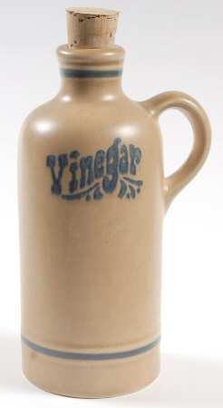 Folk Art Vinegar with Cork Stopper by Pfaltzgraff